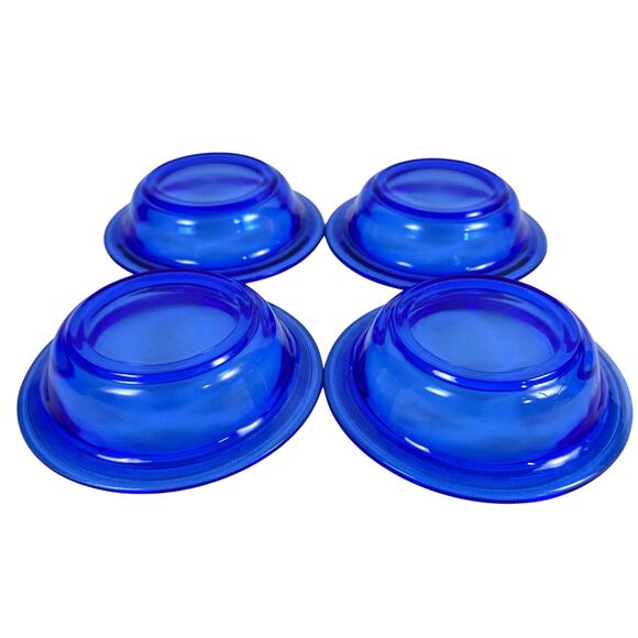 Hazel Atlas Moderntone Cobalt Blue 5" Berry Bowl-Set of 4-Very Rare-Excellent! - Picture 3 of 5